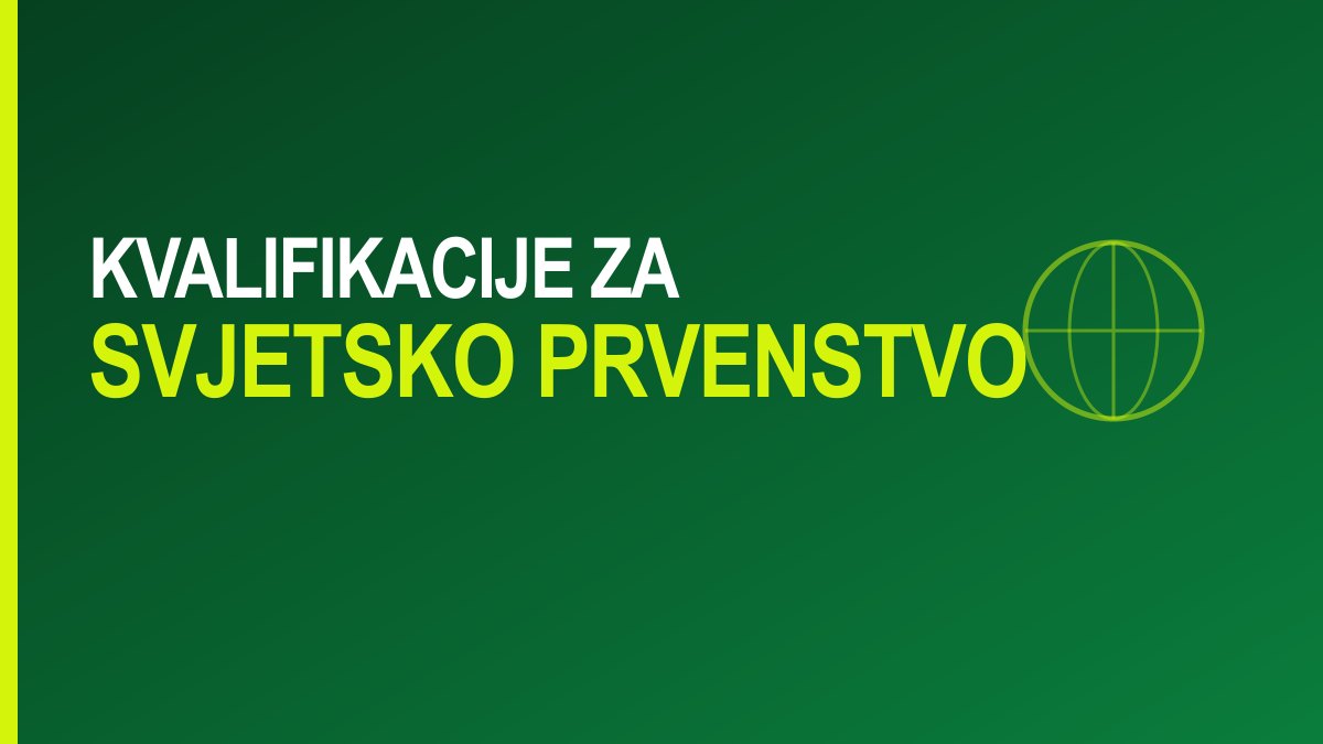Grafika sa natpisom Kvalifikacije za Svjetsko prvenstvo i globusom