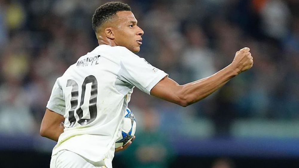 Kylian Mbappé tokom utakmice, krupni kadar lica
